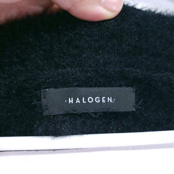 Halogen Women Black Mohair Fuzzy Cropped Soft Sweater Plus Size 100% Nylon - Picture 5 of 15